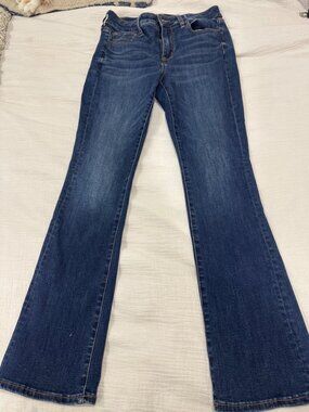 American Eagle Next Level Stretch Bootcut Jeans Size 4 Short Dark Wash